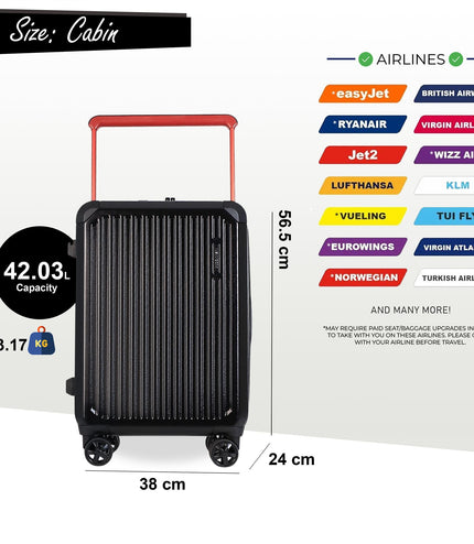 Hard Shell Black Rimowa Inspired TSA Cabin Luggage Suitcase Durable Spinner Carry-On