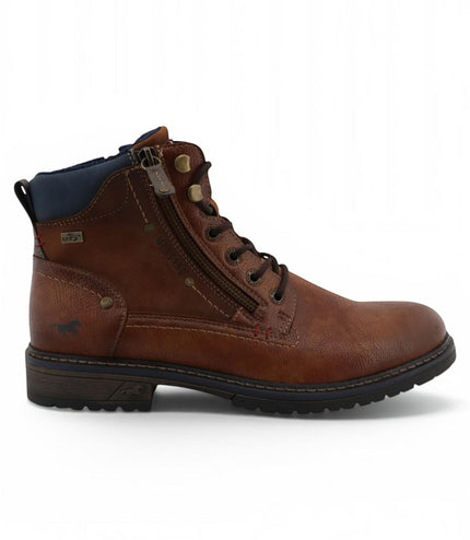 Mustang Men's Brown Faux Leather Winter Lace-Up Ankle Boots - M0031006