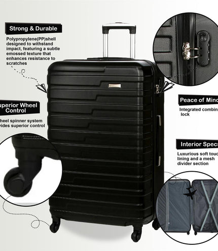 Croydon Set of 3 Hard Shell Suitcase in Black