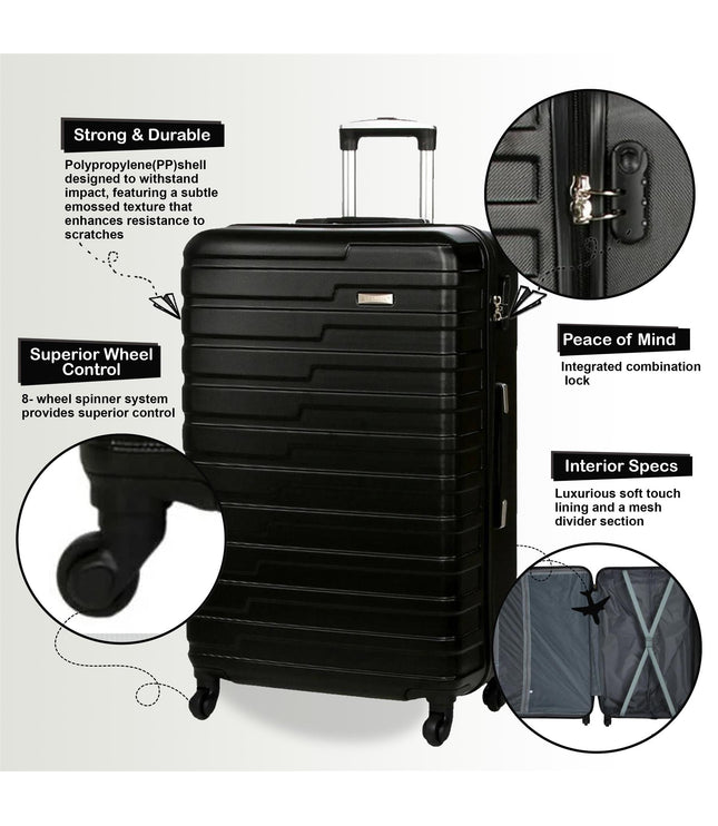 Croydon Set of 3 Hard Shell Suitcase in Black