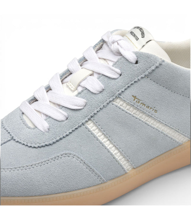 Tamaris Women's Blue White Leather Trainers Sneaker Shoes