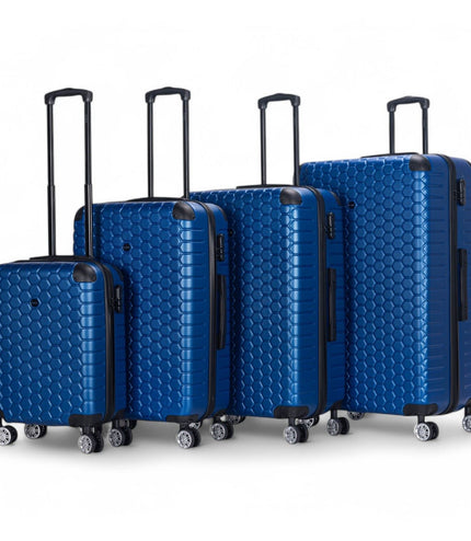Noda Set of 4 Hard Shell Suitcase in Blue