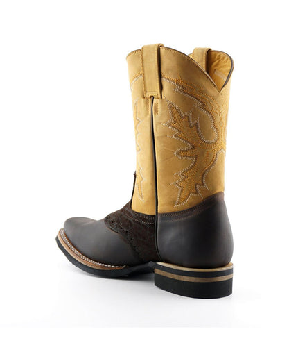 Grinders Tan Leather Cowboy Chelsea Boots - Frontier