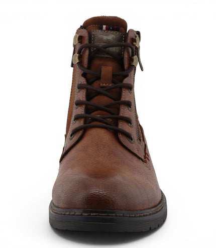 Mustang Men's Brown Faux Leather Winter Lace-Up Ankle Boots - M0031006
