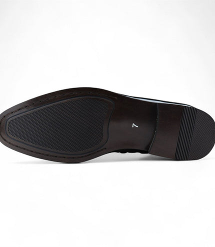 Men's Black Slip-On Loafers Leather Lined Smart Shoes