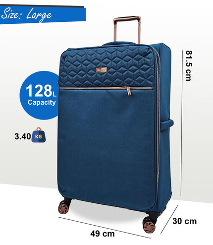 Bexley Large Soft Shell Suitcase in Teal