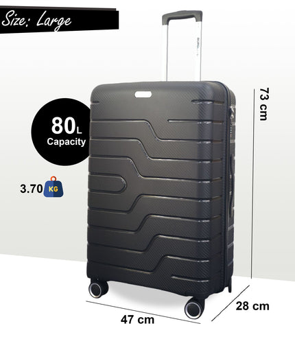 Kariya Large Hard Shell Suitcase in Black