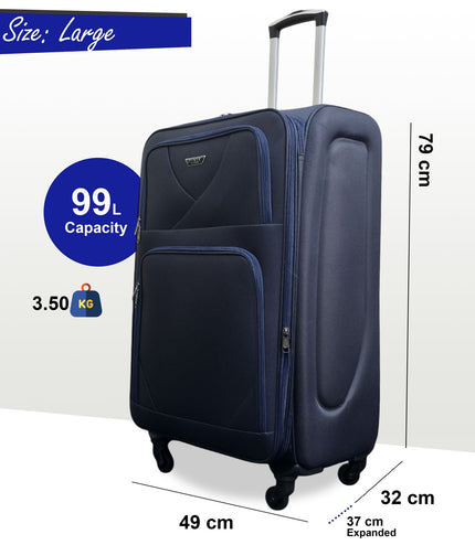 Nagoya Large Soft Shell Suitcase in Navy