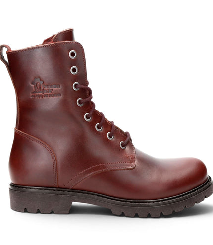 Panama Jack Women's Burgundy Waterproof Leather Warm Lace-Up Boots - Frisia-B45