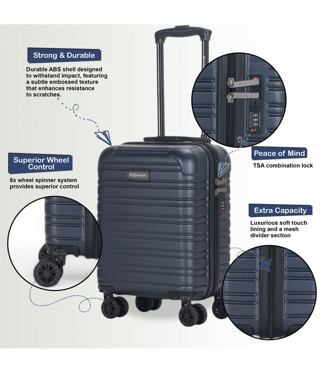 Koga Underseat Hard Shell Suitcase in Navy