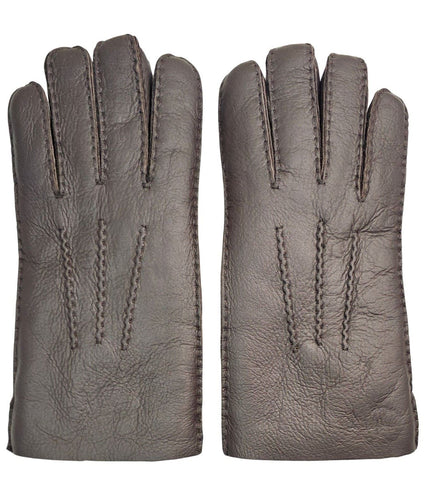 Infinity Leather Mens Brown Luxury Sheepskin Leather Gloves