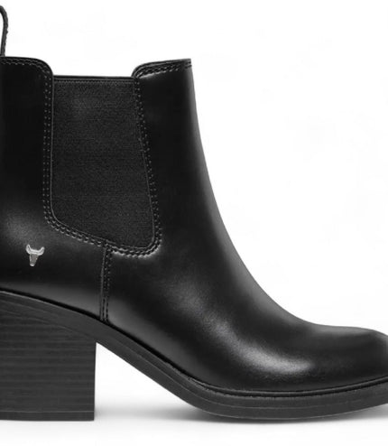 Windsorsmith Womens Black Classic Leather Platform Ankle Chelsea Boots - Varsity