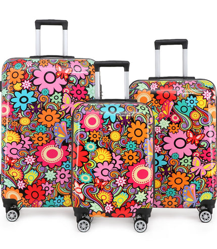 Chelsea Set of 3 Hard Shell Suitcase in Flower