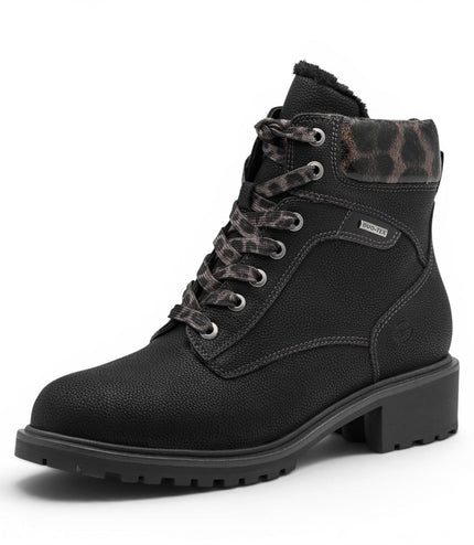 Tamaris Women’s Black Warm Lace-Up Winter Outdoor Ankle Boots - 26266-43