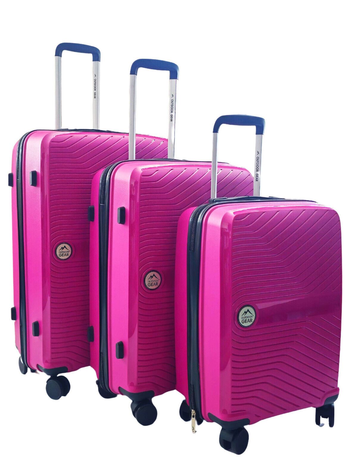 outdoor gear valiz Acton Set of 3 Hard Shell Suitcase in Pink – UK Luggage