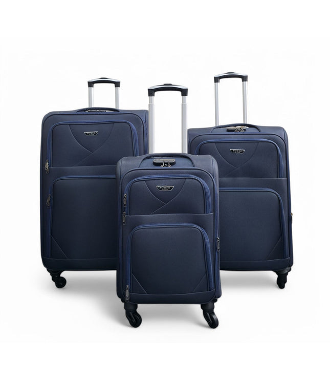 Nagoya Set of 3 Soft Shell Suitcase in Navy