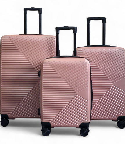 Junee Set of 3 Hard Shell Suitcase in Rose Gold