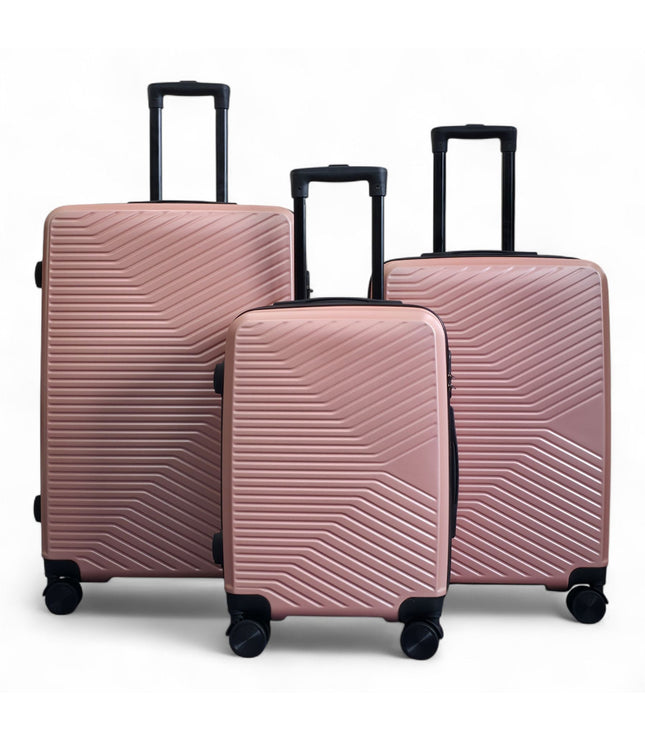 Junee Set of 3 Hard Shell Suitcase in Rose Gold