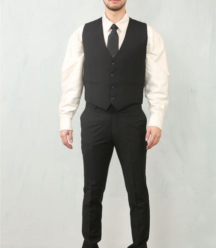 Men's Black 3 Piece Formal Classic Prom Suit Workwear