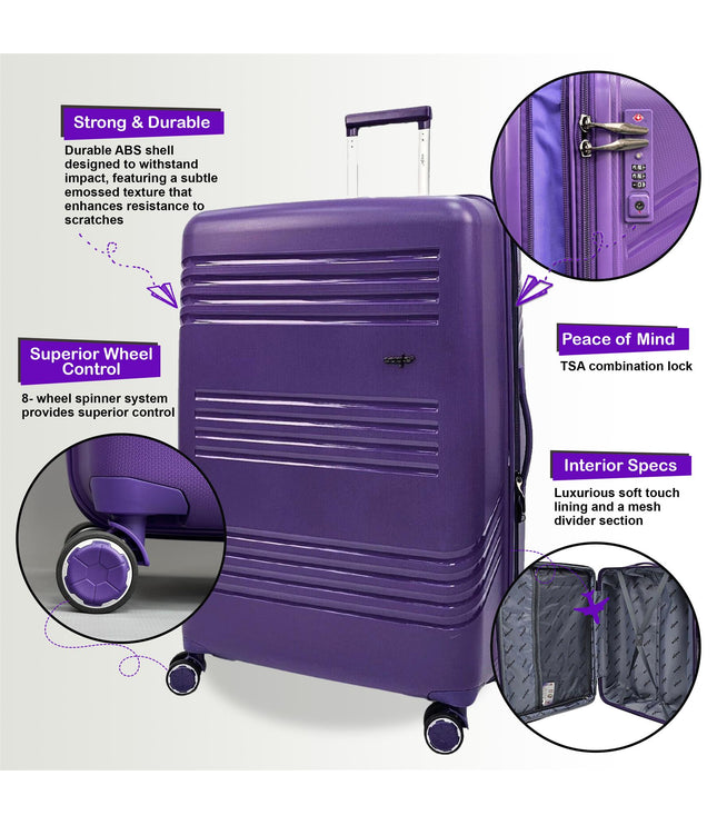 Camborne Medium Hard Shell Suitcase in Purple