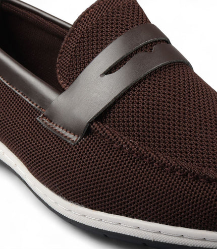 Men's Brown Breathable Loafers Lightweight Slip-On