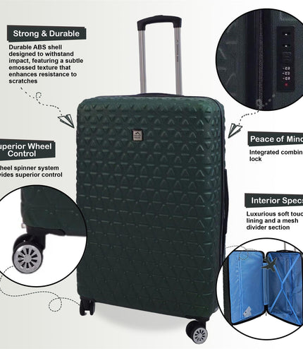 Adlington Set of 3 Hard Shell Suitcase in Green