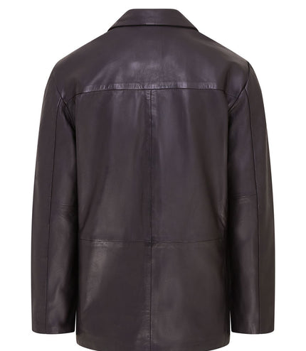 Mens Genuine Leather Blazer Soft Real Italian Tailored Vintage Jacket Coat - Black