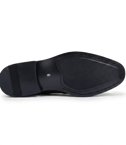 Men's Black Vegan Leather Double Monk Strap Loafer Shoes