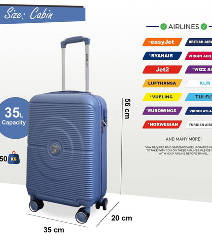 Seto Cabin Hard Shell Suitcase in Light Blue