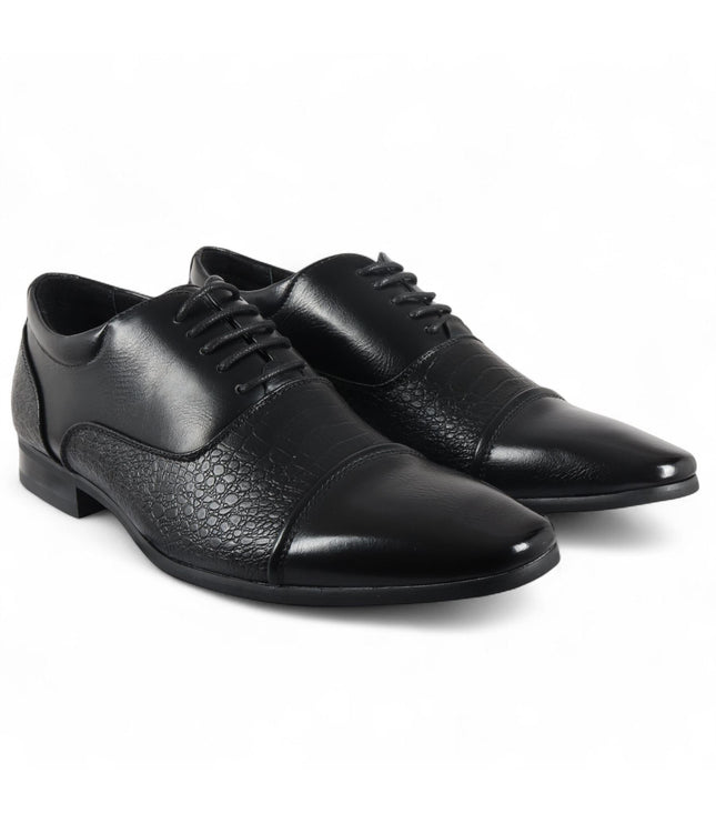Men's Black Classic Lace-Up Brogue Formal Shoes