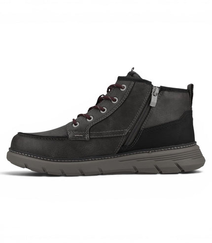 Bugatti Men's Grey Leather Lace-up Casual Ankle Boots - Pulau