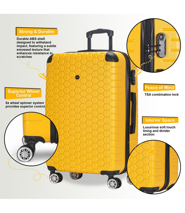 Noda Medium Hard Shell Suitcase in Yellow