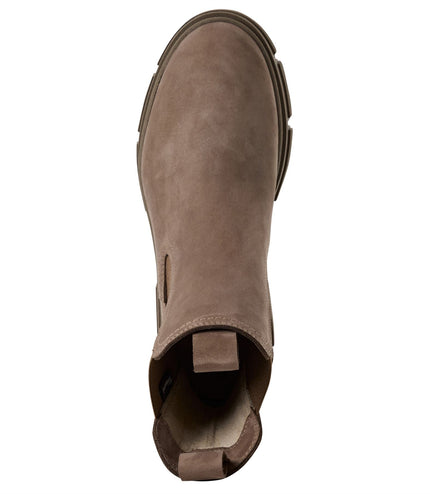 Tamaris Womens Dune Taupe Brown Leather Classic High Pull-On Chelsea Ankle Boots