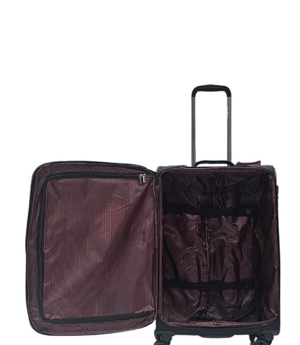 Corby Medium Soft Shell Suitcase in Black