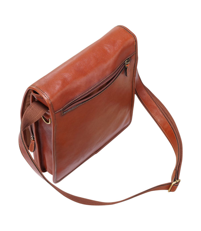 Leather Vintage Tan Messenger Shoulder Crossbody Travel Business Bag - Ranger