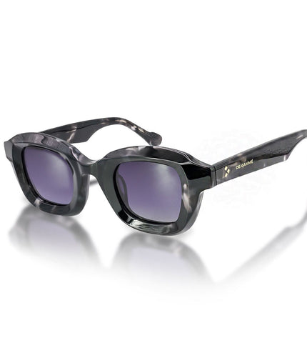 De-Gamme Black Geometric Frame Polarized Sunglasses - Milan