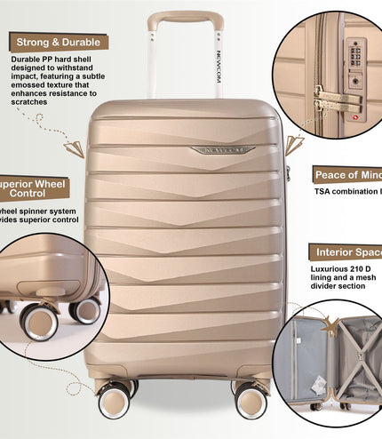 Forster Medium Hard Shell TSA Suitcase in Champagne Beige