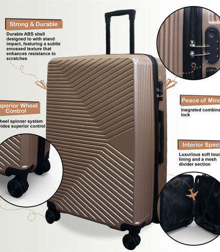 Junee Set of 3 Hard Shell Suitcase in Gold
