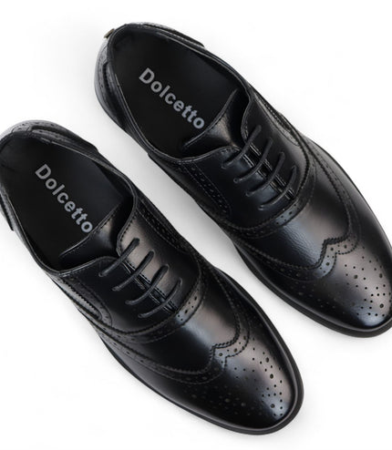 Men's Black Classic Brogue Derby Oxford Shoes