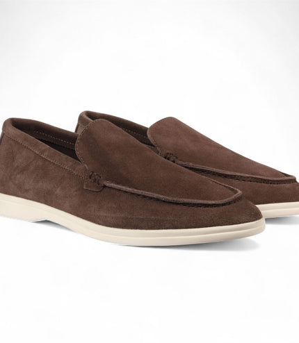 Men's Durable Brown Slip-On Loafers with Cushioned Insole