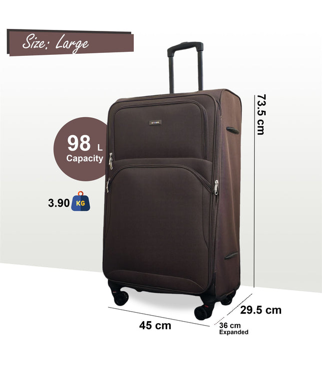 Gosford Large Soft Shell Suitcase in Brown