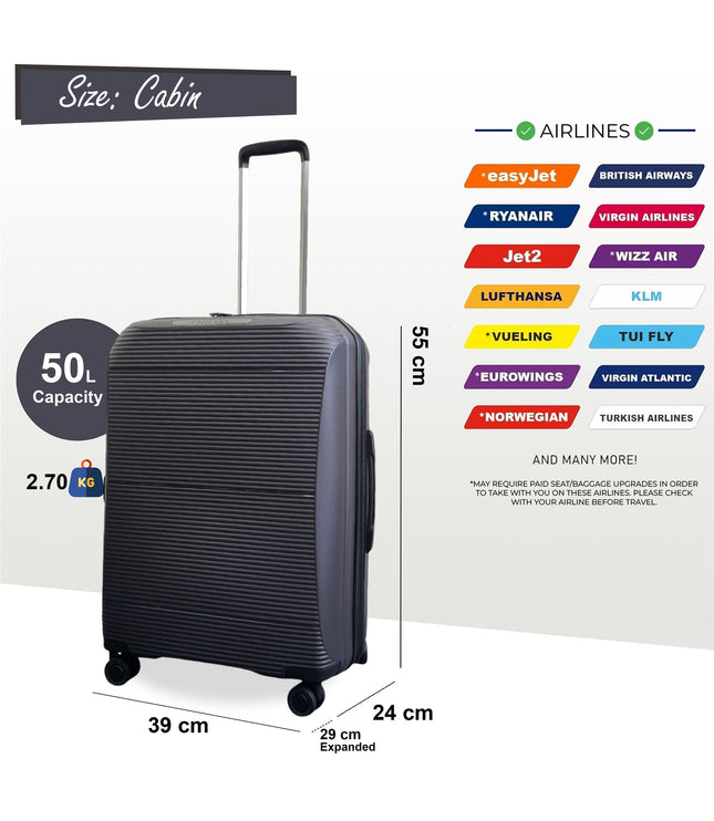 Abiko Cabin Hard Shell Suitcase in Grey