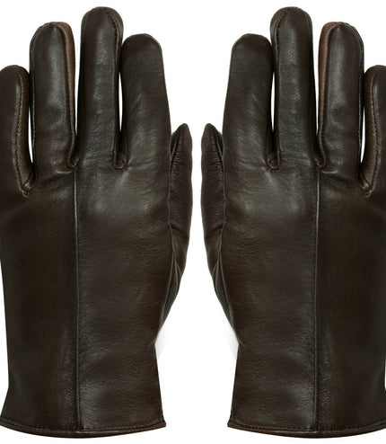 WOMENS BROWN CLASSIC SOFT REAL 100% LEATHER GLOVES THERMAL LINED DRIVING FITTED