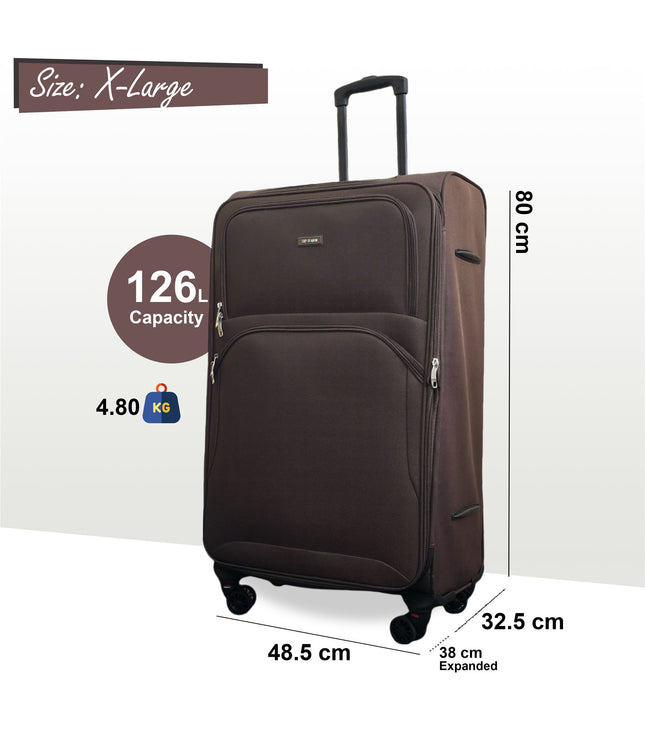 Gosford X-Large Soft Shell Suitcase in Brown