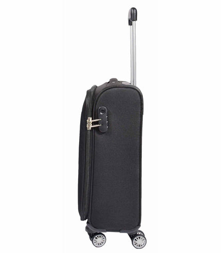 Clevedon Cabin Soft Shell Suitcase in Black