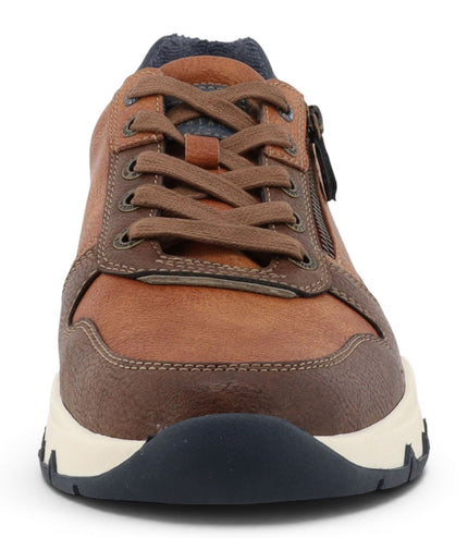 Mustang Men's Tan Faux Leather Trainer Sneakers - M0051003