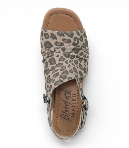 Blowfish Malibu Womens Leopard Print Wedge Slingbacks Heel Sandals - Amira