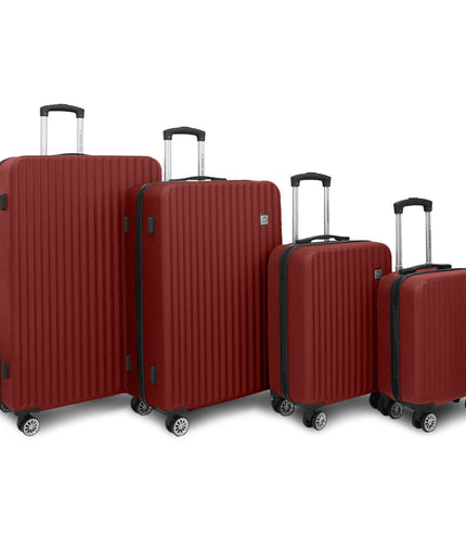 Alsager Set of 4 Hard Shell Suitcase in Burgundy