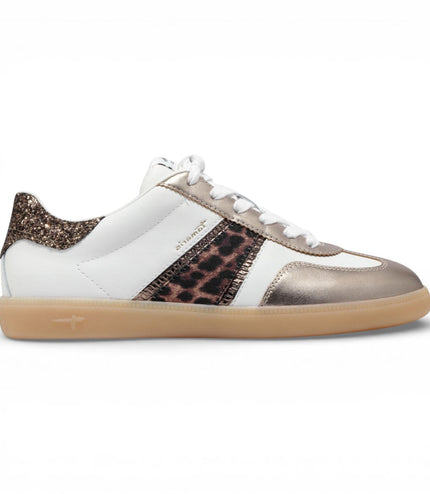 Tamaris Women's White Leopard Leather Trainers Sneaker Shoes
