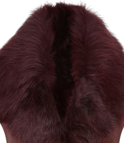 Women's Burgundy Red Toscana Shearling Nappa Leather Sheepskin Gilet - Parkes